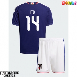 Japonsko Junya Ito #14 Dětské Domácí dres komplet MS 2026 Krátký Rukáv (+ trenýrky)